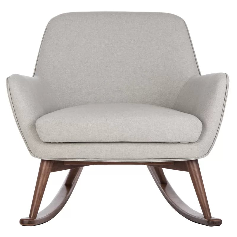 Flan 32'' Beige Linen Mid-Century Modern Glider Chair