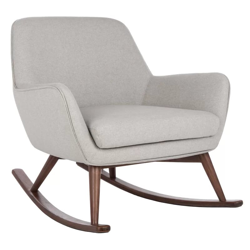 Flan 32'' Beige Linen Mid-Century Modern Glider Chair