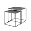 Fera Matte Black Steel Square Nesting End Tables - Set of 2