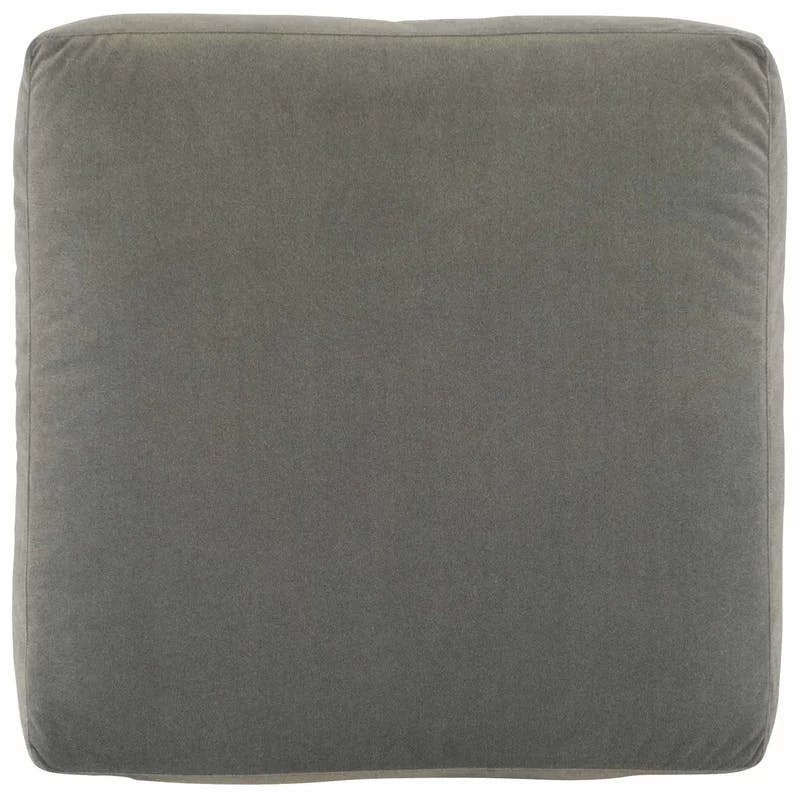 Casual Gray 30" Transitional Square Upholstered Ottoman
