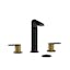 Ciclo Contemporary Black and Brushed Gold Widespread Bathroom Faucet