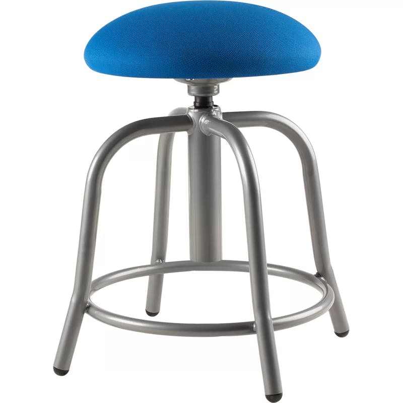 Cobalt Blue and Grey Swivel Lab Stool with Adjustable Height and Footring