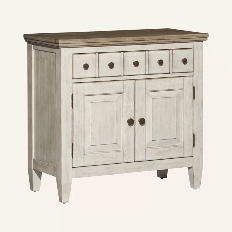 Haylee Antique White 1-Drawer Bedside Chest with Charging Station