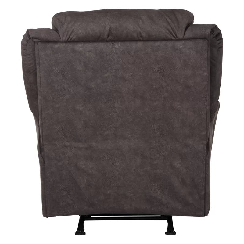 Traditional Chocolate Brown Polyester Power Recliner with USB Port