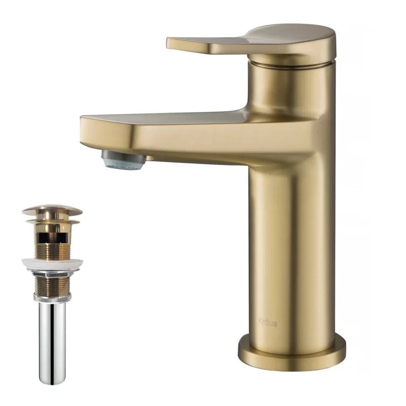 Indy 6.75'' Brushed Gold Stainless Steel Bathroom Faucet