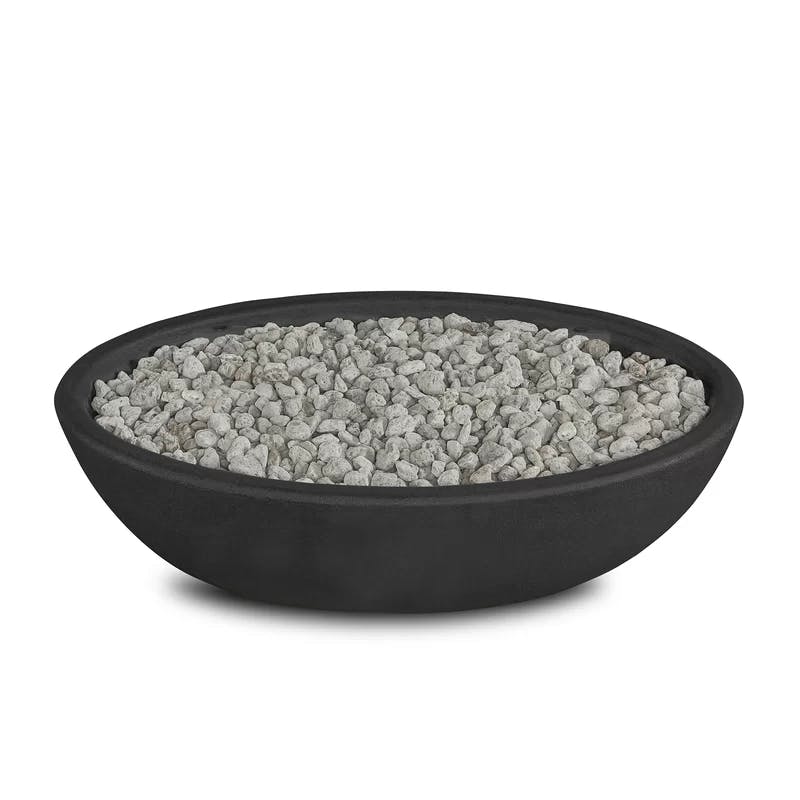 Riverside Oval Gas Fire Bowl in Rustic Shale Finish