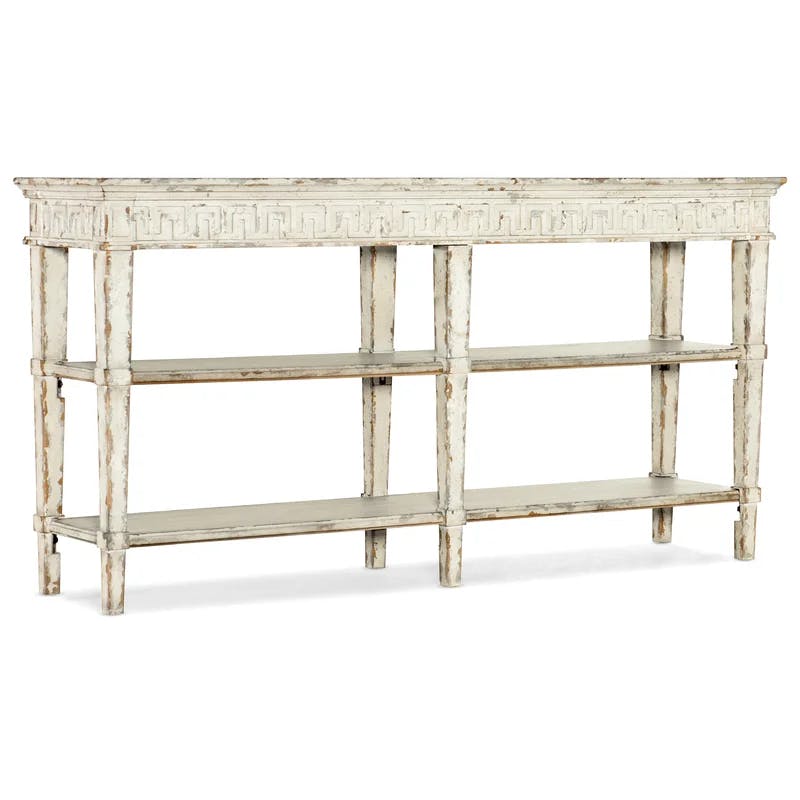 Cadence Traditional White Rectangular Console Table with Storage