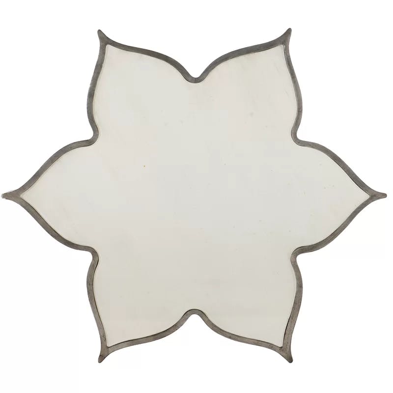 Eglomise Meringue 44" Gold and Cream Flower-Shaped Coffee Table