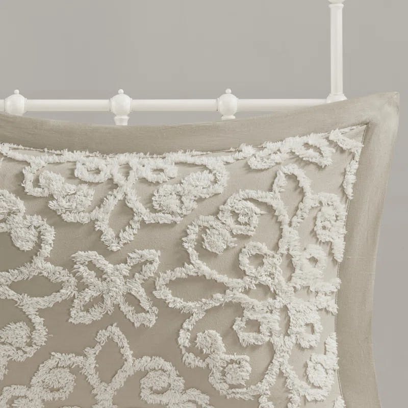 White Cotton King 3-Piece Tufted Bedspread Set
