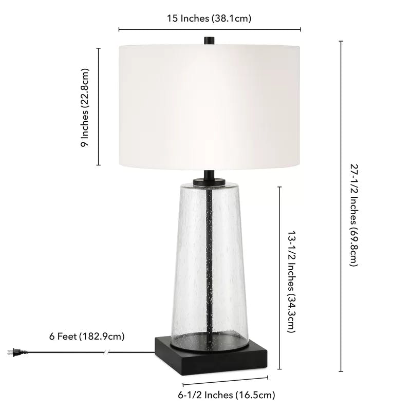 Kids' Voice-Controlled Tripod Lamp with Black Linen Shade
