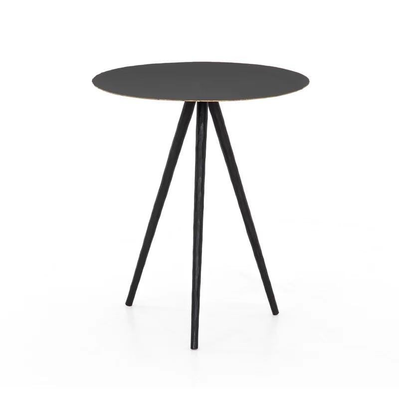 Element Collection 18" Round Black Iron Tripod End Table