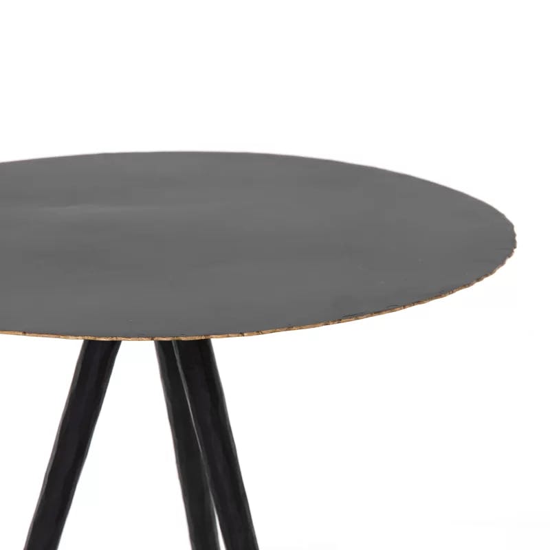 Element Collection 18" Round Black Iron Tripod End Table
