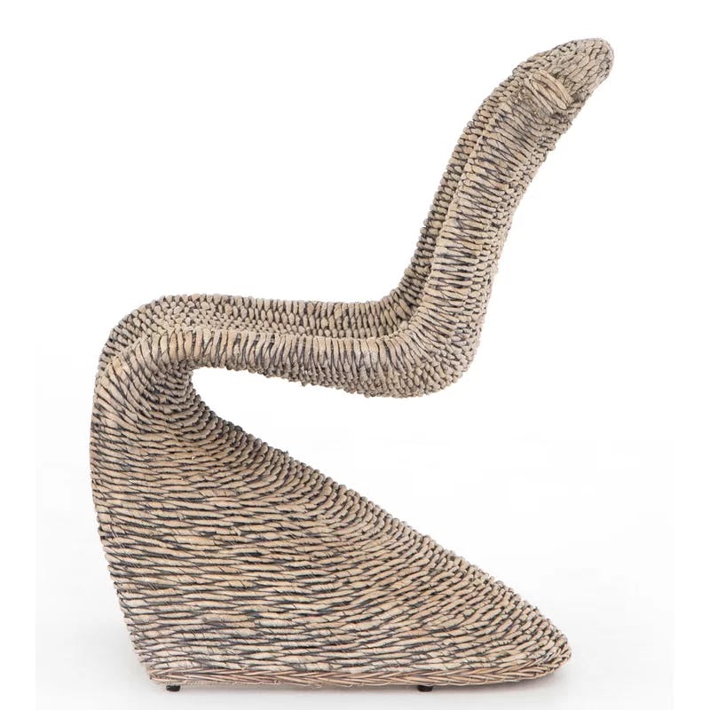Portia Contemporary Gray Wash Rattan Side Chair