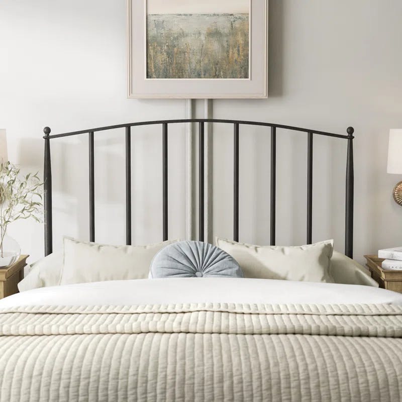 Whitney Classic Queen Metal Bed with Tapered Posts and Slats