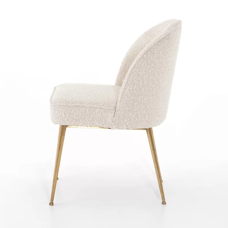 Ursa High Cream Linen & Metal Side Dining Chair
