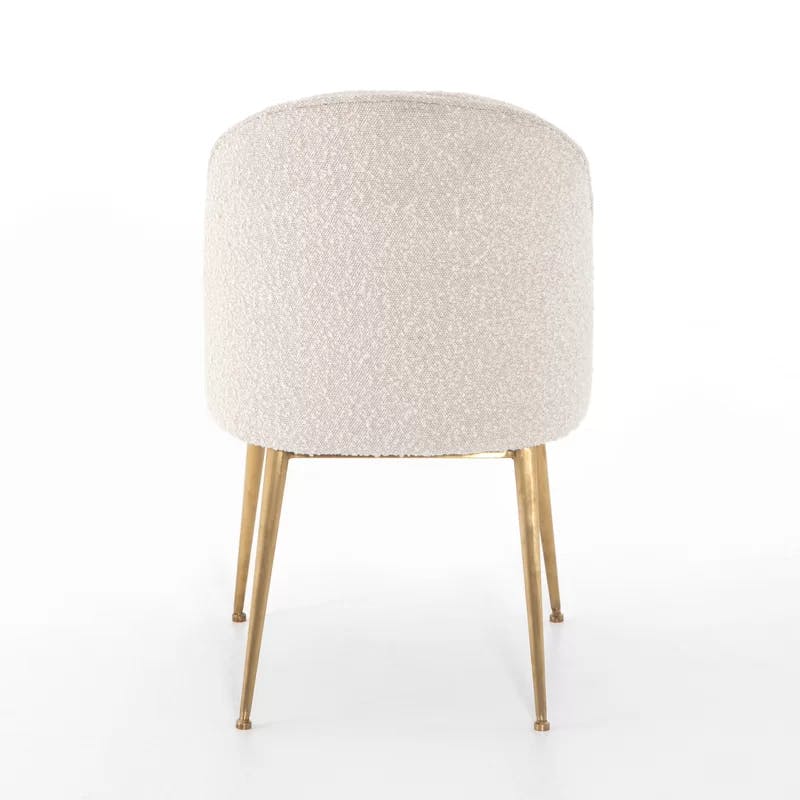 Ursa High Cream Linen & Metal Side Dining Chair
