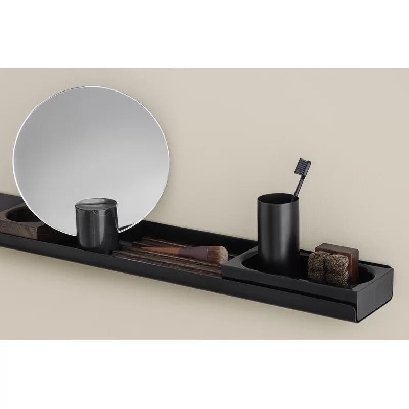 Elegant Modo Black Titanium-Coated Steel Floating Shelf