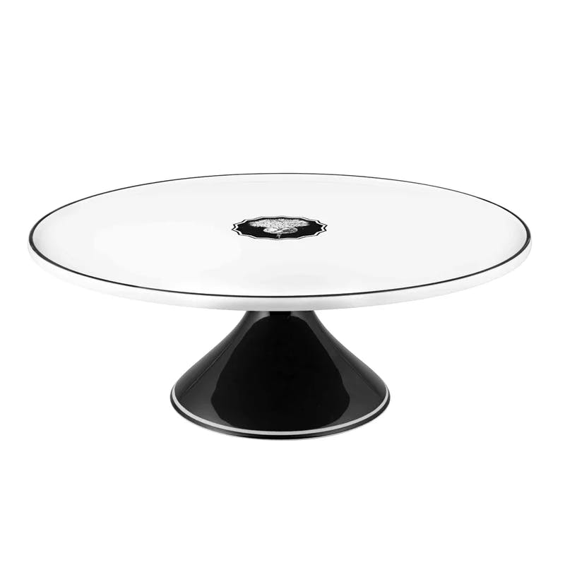 Contemporary Ceramic Cake Stand with Neo-Classical Floral Design