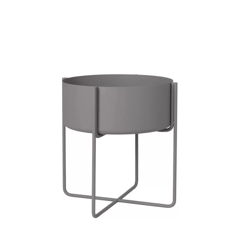 Kena Large Steel Grey Round Plant Stand