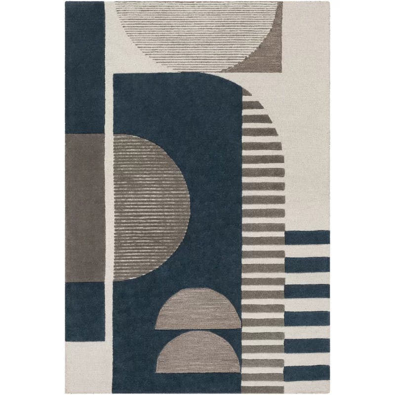 Sola Multicolor Abstract Hand-Tufted Wool Rectangular Rug 8'10" x 12'