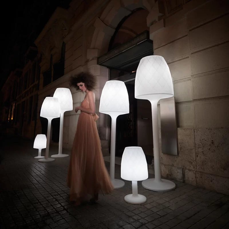 Cordless Ice-White LED Outdoor Floor Lamp by JM Ferrero