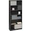 Brigade 6-Shelf Adjustable Charcoal Metal Bookcase