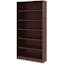 Contemporary Mahogany Laminate Adjustable 6-Shelf Bookcase