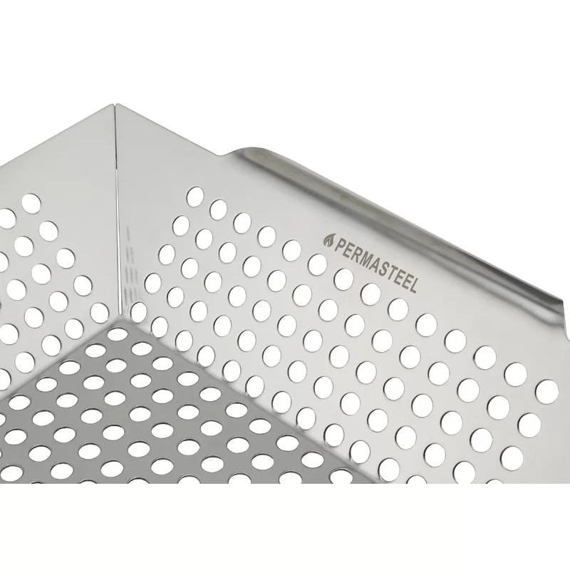 12" Square Stainless Steel Heavy Duty Grilling Basket