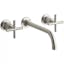 Purist Vibrant Brushed Nickel Double Handle Wall-Mounted Faucet