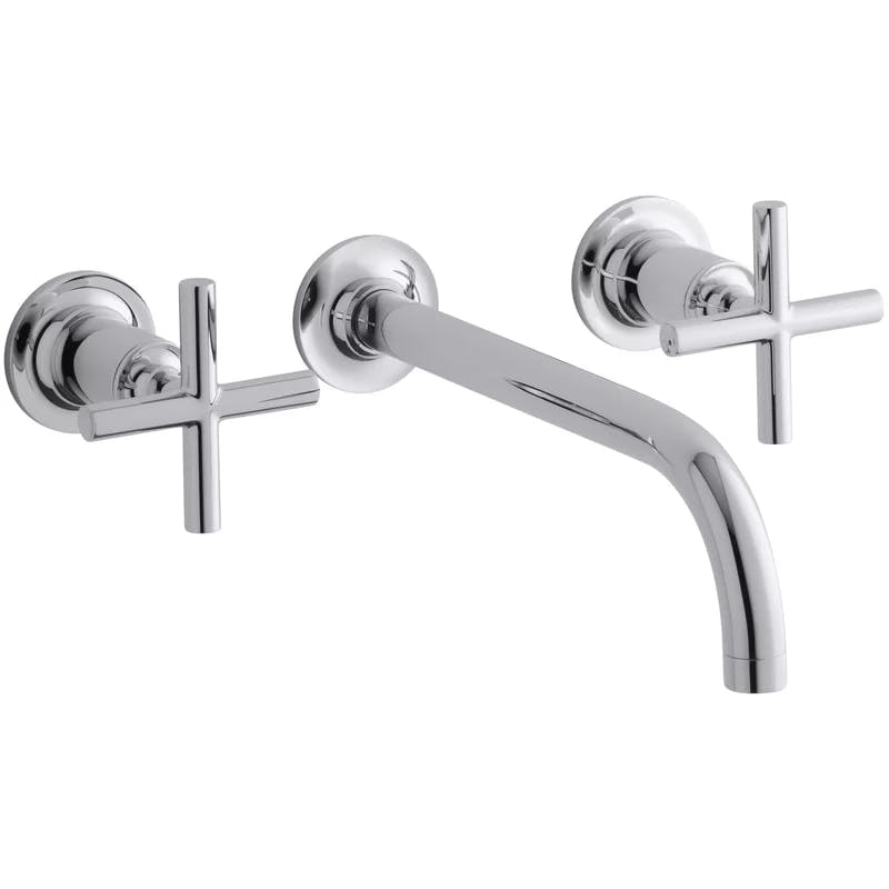 Purist Polished Chrome Double Handle Wall-Mount Bathroom Faucet