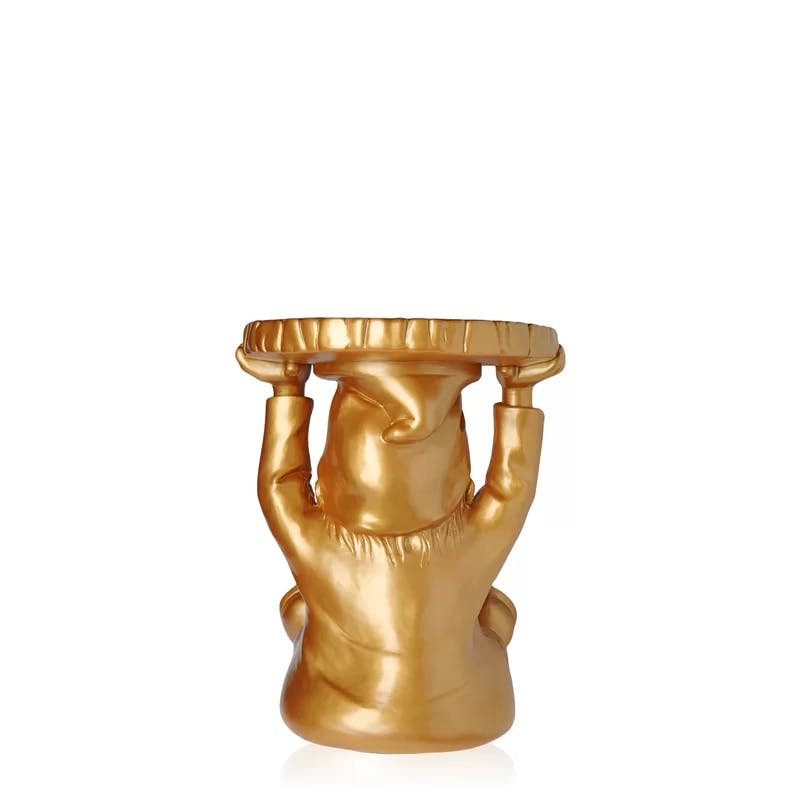 Attila Gold Round Acrylic Gnome Stool/Table by Philippe Starck