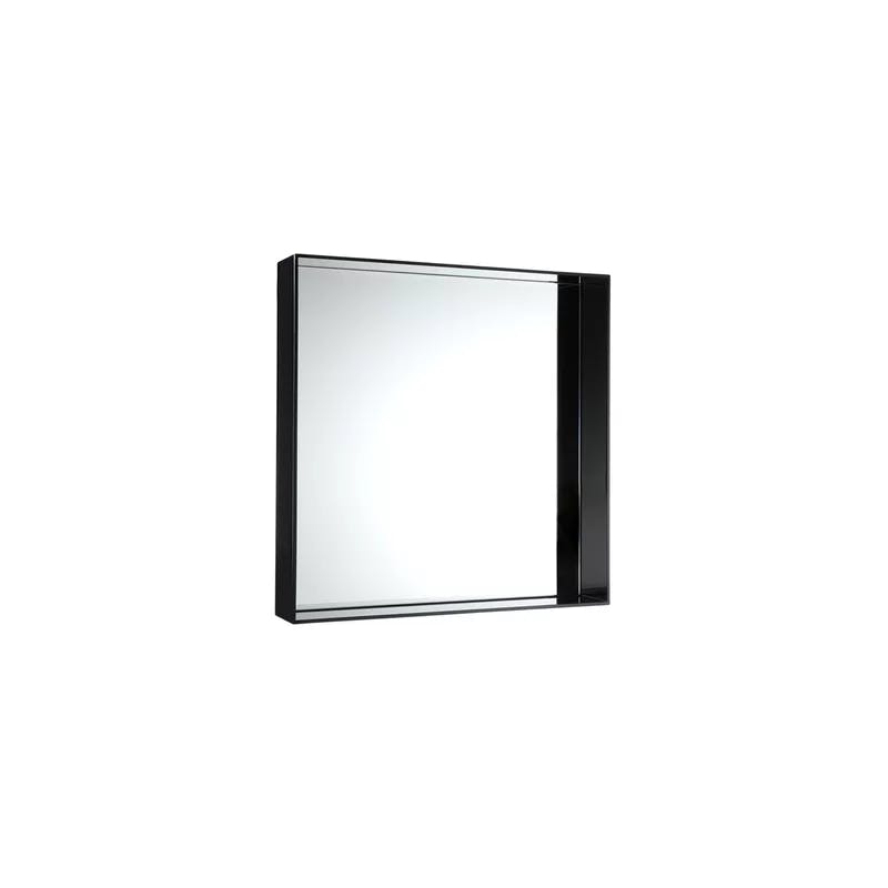 Only Me Glossy Black Square Wall Accent Mirror 19.69"