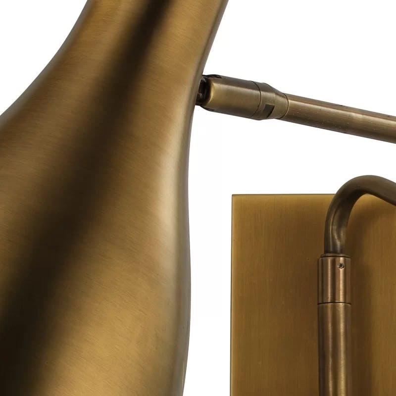 Antique Brass Mid-Century Adjustable Swing Arm Sconce