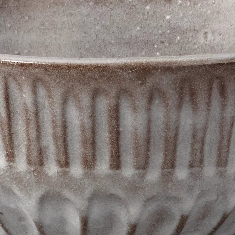 Handcrafted Ceramic Cradle Decorative Bowl, 10" Grey Ombre