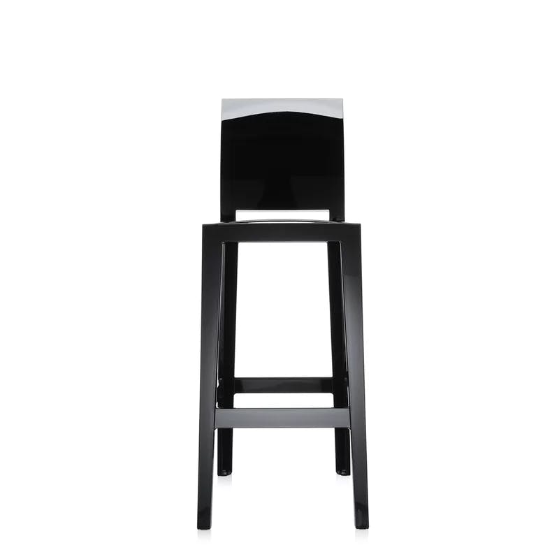 Ghost Family Sleek Black Acrylic Bar Stool, 29.5" Seat Height