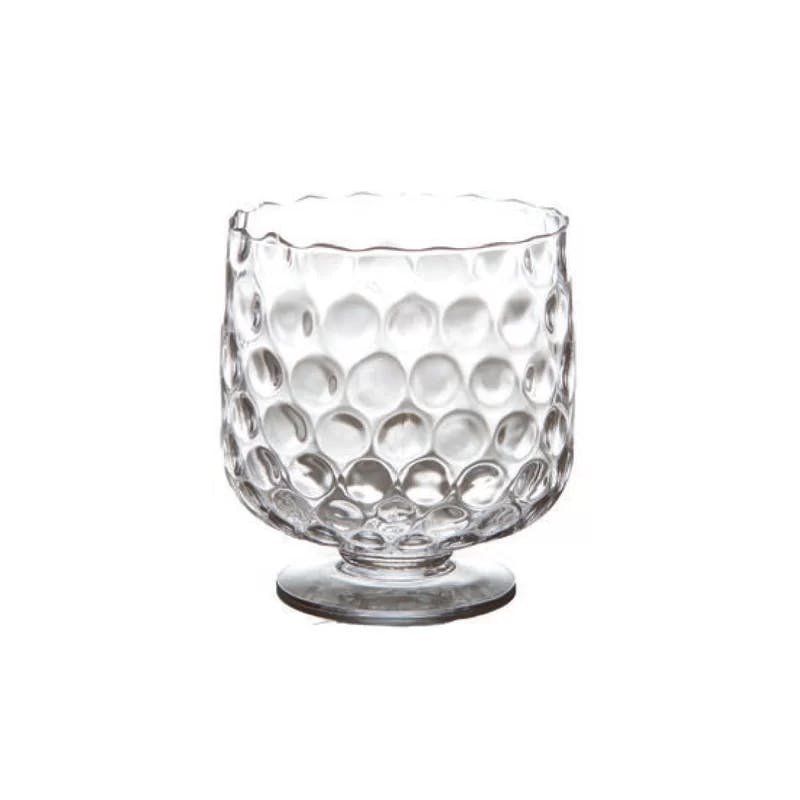 Classic Dimpled Clear Glass Hurricane Candle Holder