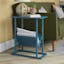 Contemporary Blue Regal End Table with Metal Frame