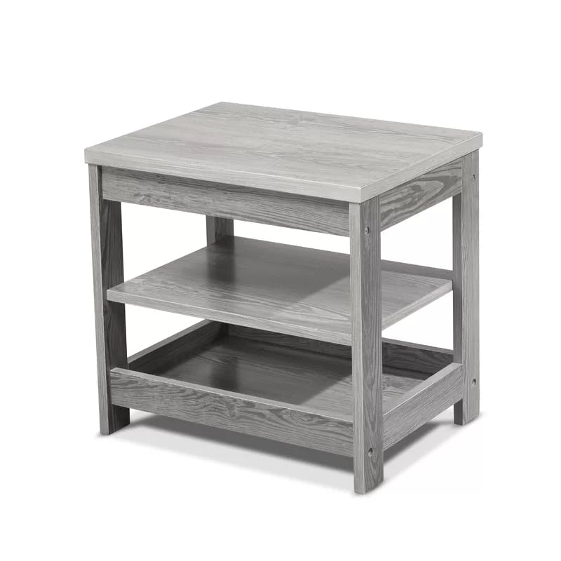 Classic Panel Gray Sierra Nightstand with Storage Shelves