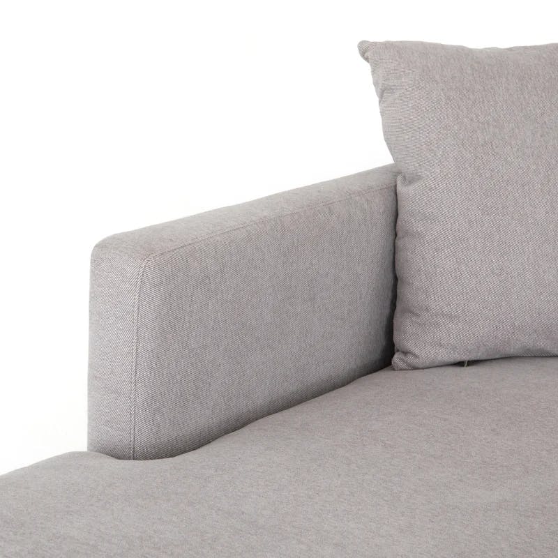Contemporary Gray Wood 85" Stationary Sofa with Bolster Pillows