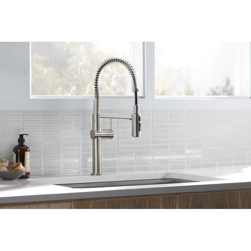 Vibrant Stainless 30.75" Professional Kitchen Sink Faucet with Pull-out Spray