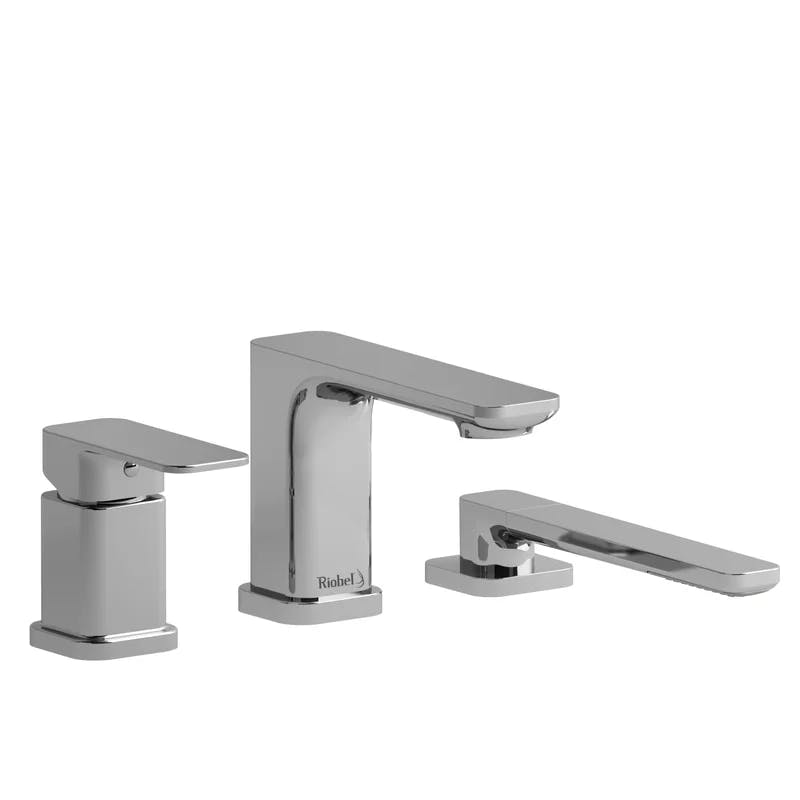Equinox Chrome 3-Hole Deck Mounted Roman Tub Filler with Handshower