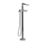 Elegant Chrome Clawfoot Tub Faucet with Handheld Shower