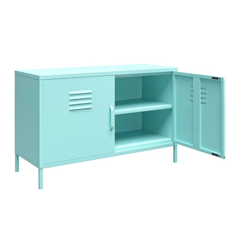 Spearmint 44'' Metal Locker Accent Cabinet with Adjustable Shelving