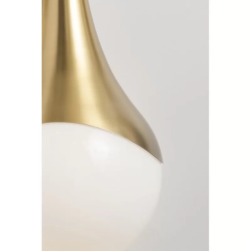Algiers Aged Brass Single Light Dimmable Bath Sconce with Opal Glass