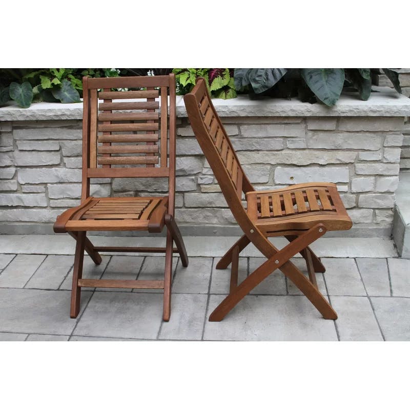 Fleur Wood Outdoor Folding Dining Side Chair