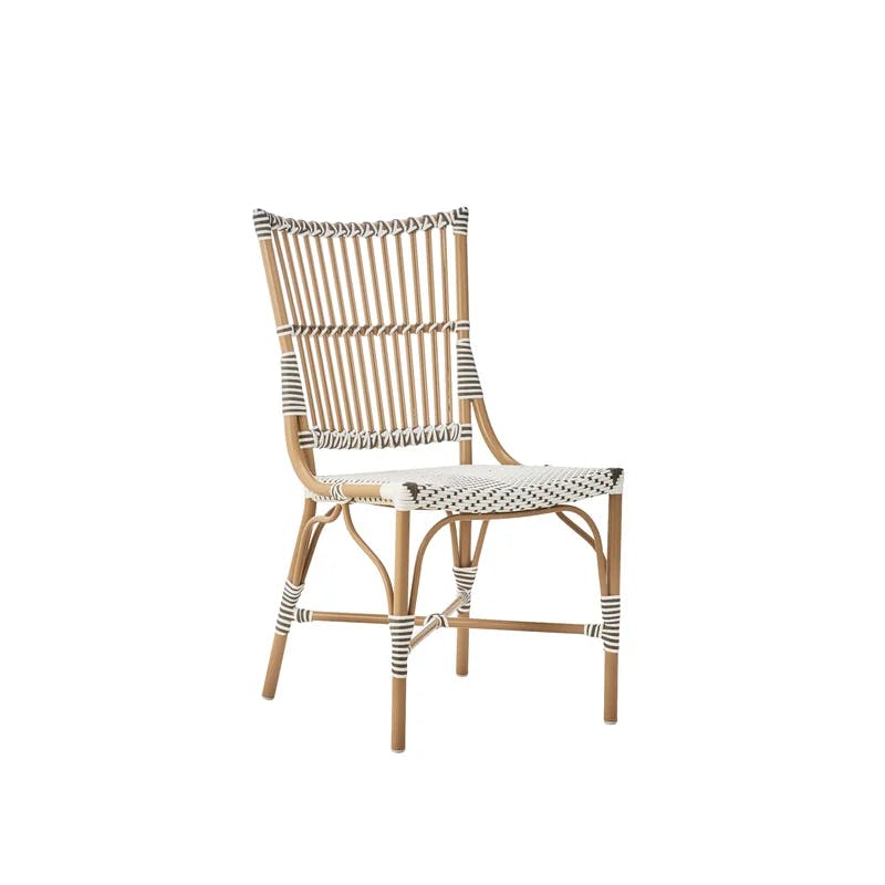 Almond Frame ArtFibre Outdoor Dining Side Chair in White/Cappuccino