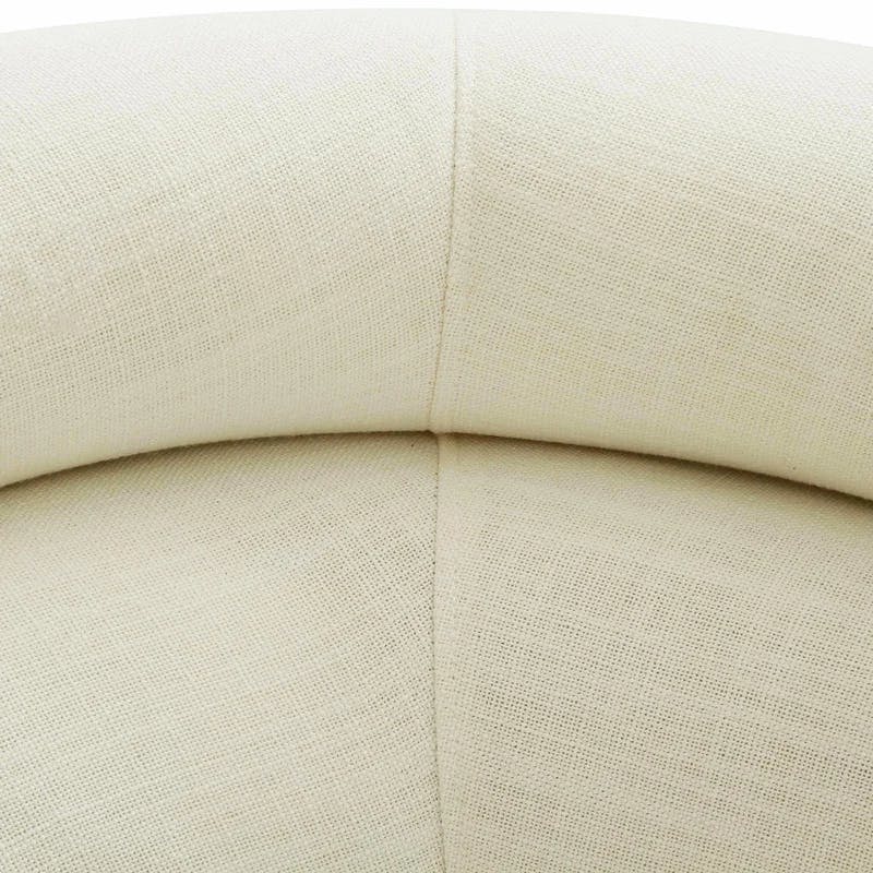 Elegant Cream Linen 92.5'' Tufted Sofa with Removable Cushions