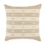 Estela Striped Taupe Cotton Square Throw Pillow by Vanda