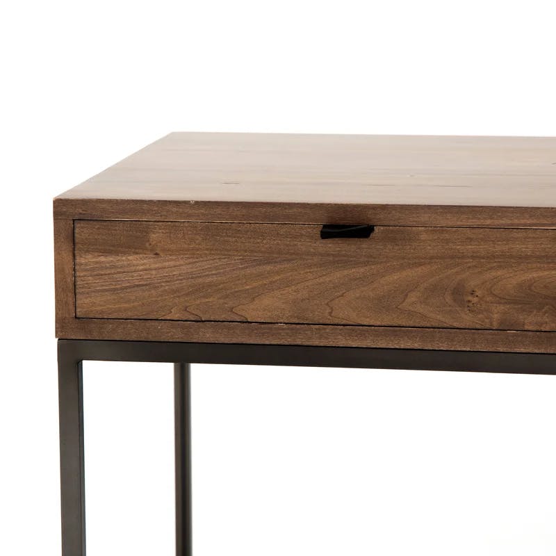Auburn Poplar Contemporary Home Office Desk with 3 Drawers
