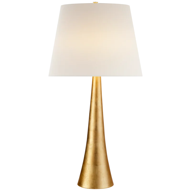 Dover Gilded Metal Outdoor Table Lamp with Linen Shade